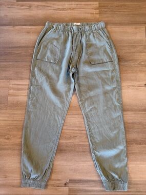 C&C California Olive Green Elastic-Waist Jogger Pants